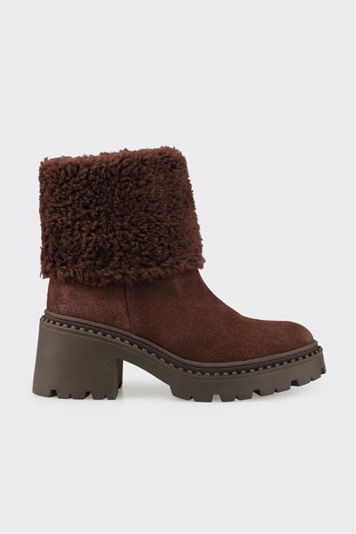Brown Leather Women's Casual Boots