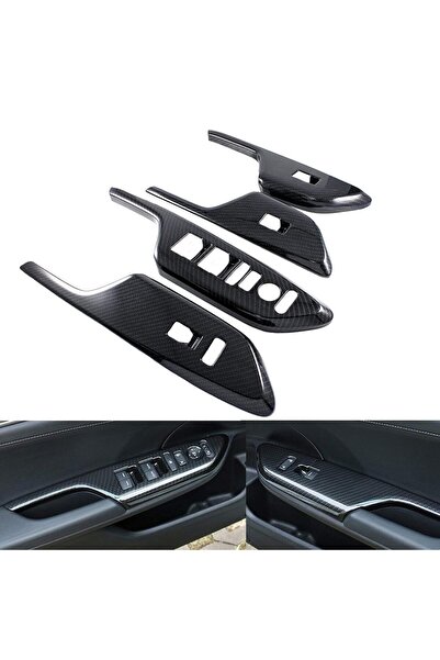 Honda Civic FC5 FK7 2016-2021 контролен панел за прозорци од карбонски влакна – сет од 4 дела (преден + заден)