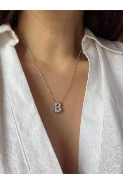 Steel Balloon Letter Necklace
