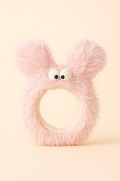 Feather Headband with Ears and Eye Accessories Pink