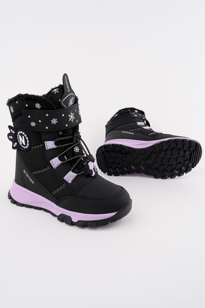 Twi̇nkle Girls' Boots with Fur Inside, Laces and Velcro Fasteners