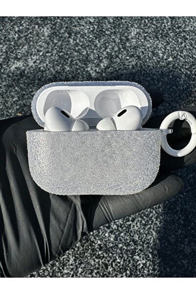 Компатибилна со Airpods Pro 2-ра генерација заштитна футрола со накит и мек силикон што апсорбира удари со закачалка