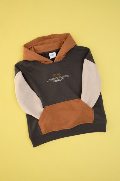 Boy's Gray Hooded Sweatshirt 50316469-Vr024