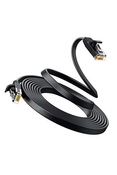 CAT6 рамен Ethernet кабел, 1 метар, црн, 50173