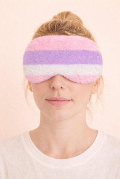 Colorful Striped Eye Sleep Band Pink
