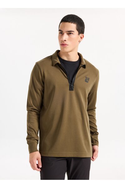 Polo Neck Grass Men's Sweatshirt Gu25Mfw08022