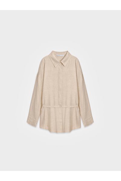 50536 Belted Shirt-Beige