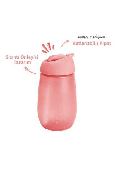 Simple Clean чаша за учење со цевка што се мие | 296 ml | 12 месеци+ | розова | без BPA