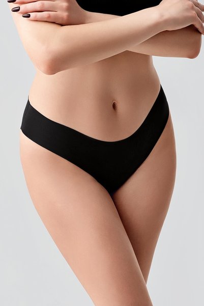 Non-Slip Waist Laser Slip Panties C19203 Black