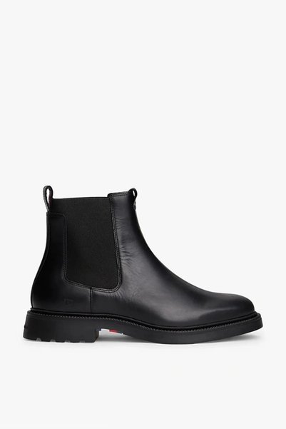 Hilfiger Comfort Lightweight Leather Chelsea Men's Black Boots Fm0Fm05591Bds