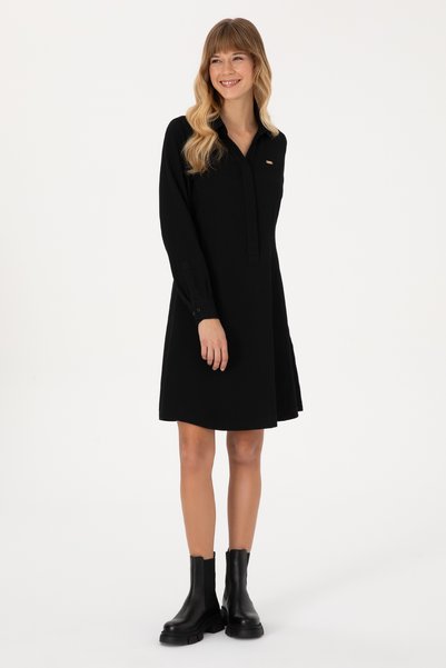Women's Black Mini Length Woven Dress 50316609-Vr046