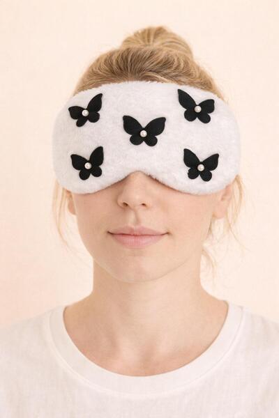 3d butterfly eye sleep band white