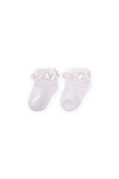Lace Baby Booties Socks 0-4 Years White