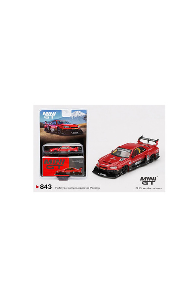 843 Nissan LB-ER34 Super Silhouette SKYLINE црвено/црно 1/64 Blister Pack