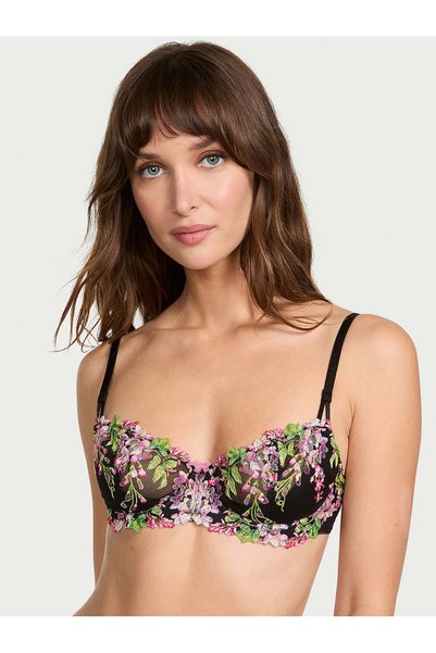 Floral Embroidered Unpadded Balconette Bra