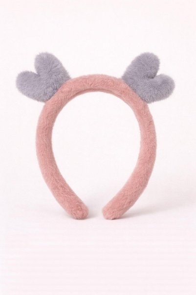 Children's Crown with Heart Accessories Dark Pink