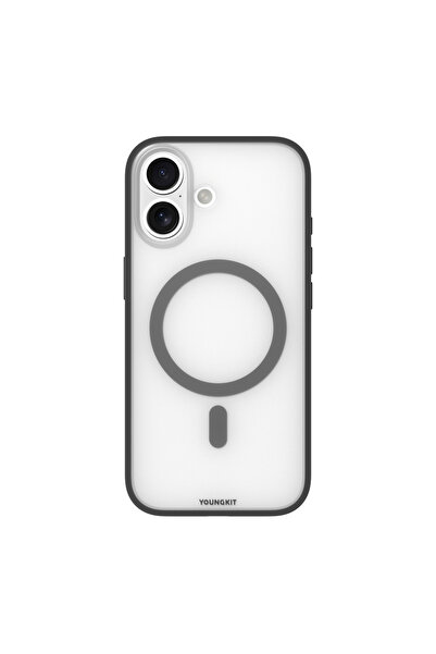Маска компатибилна со iPhone 17 со функција за полнење M-safe Clear серија црна
