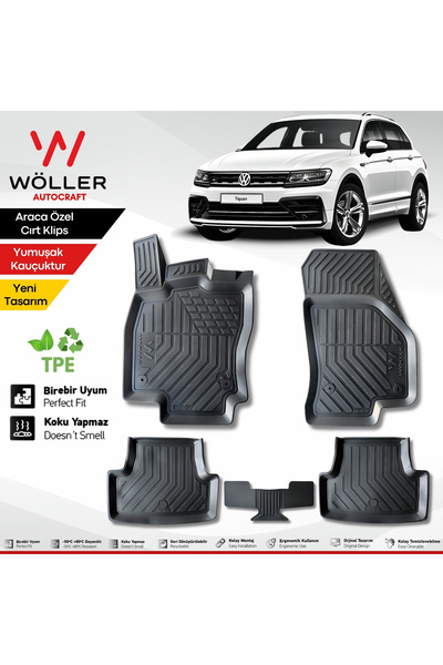 Volkswagen Tiguan патосници 2016-2023, 3D патосници со рабови
