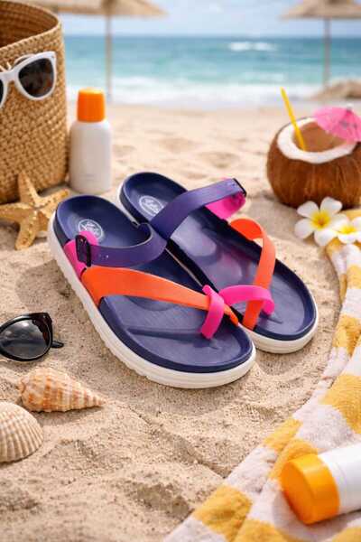 Women's Colorful Non-Slip Sole Flexible and Comfortable Beach Pool Sea Home Garden Flip Flops