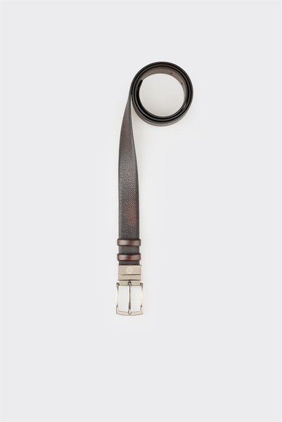 Brown Leather Men's Belt