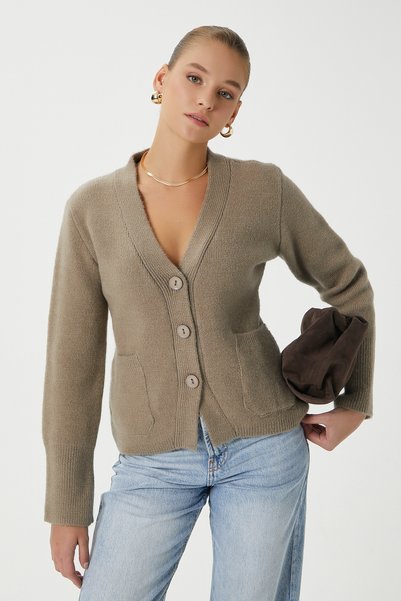 Women's Alexa Tok Textured Mink Pocket Cardigan