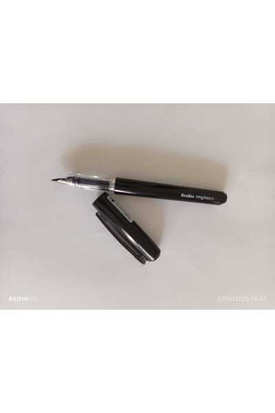 Pri̇meo Fountain Pen Black m Nib (There Is 1 Cartridge in the Cap) +1 Blue Cartridge as a Gift