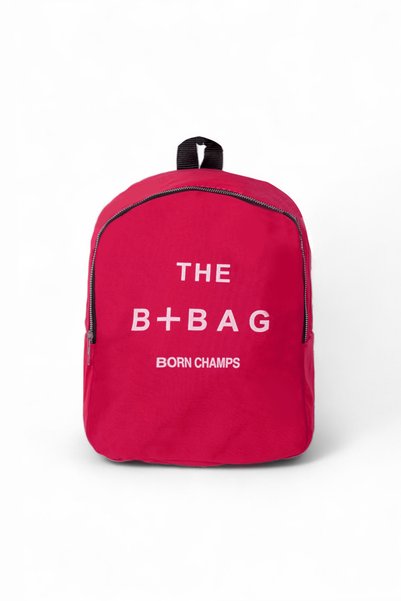 Women's Fuchsia Text Printed Single Compartment Backpack