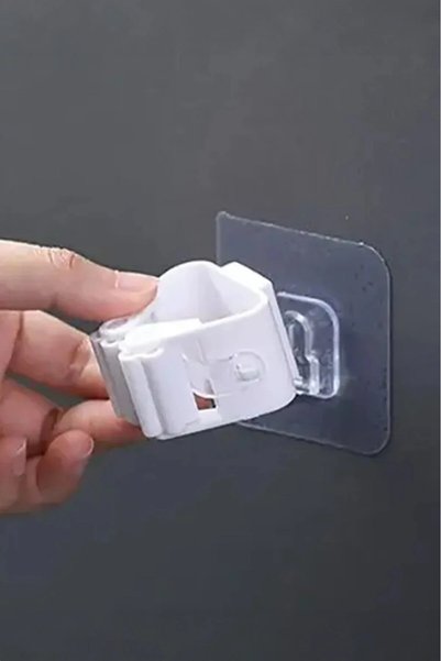 Kitchen and Bathroom Hanging Mop Broom Brush and Handle Holder