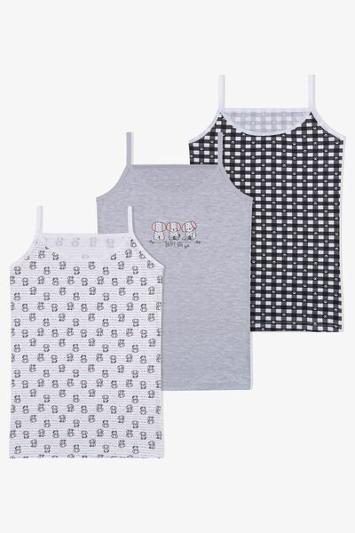 Girl's 3-Piece Cute Dog Patterned Cotton Tank Top