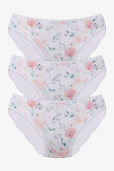 Women's 3-Piece Lacy - Patterned Panties
