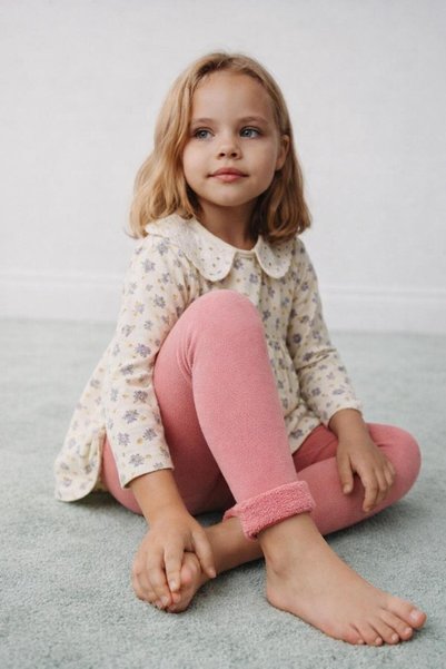 Children's Tights with Towel Inside Peach C