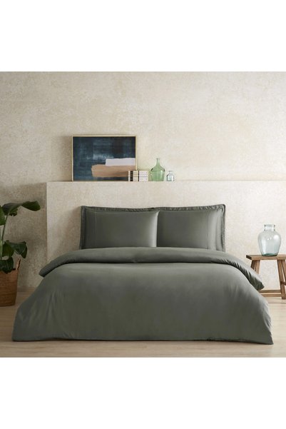 X Tencel ™   Lyocell Double Duvet Cover Green