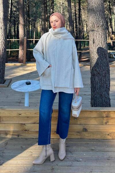 Pocketed Cashmere Coat Stone