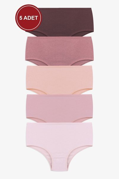 Women's 5-Piece Lycra Curve Large Size Oversize Extra High Waist Panties