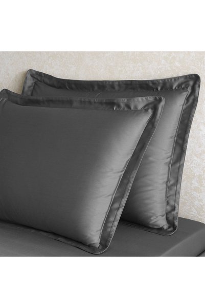 X Tencel ™   Lyocell 2-Piece Flounce Pillowcase Set Anthracite