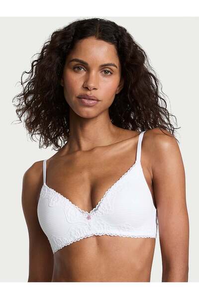 Cotton Striped Lightly Padded Supportive Wirefree Bra