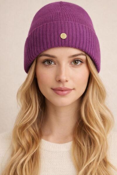 Women's Knitwear Beanie Purple