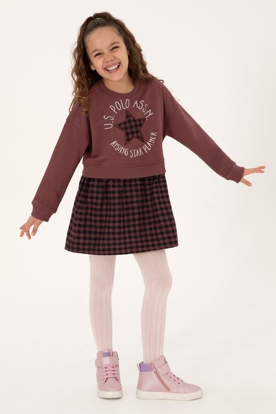 Girl's Dusty Rose Knitted Dress 50318089-Vr026