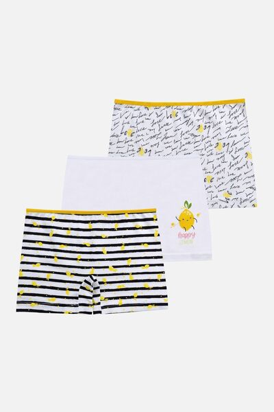 Girl's 3-Piece Patterned Boxers