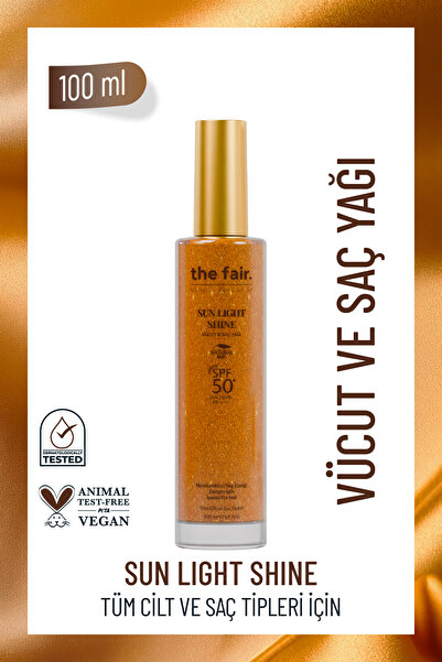 Sun Light Shine SPF 50+ Pa++++ сјајно масло за тело и коса со заштитен фактор 100 ml