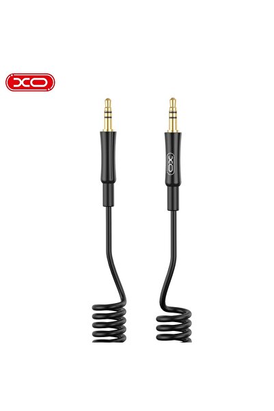 NB-R255C 3.5mm Aux to Aux кабел за пренос на звук со златен врв спирален силиконски флексибилен компатибилен со автомобил и звучници