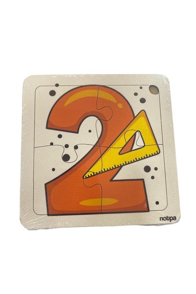 Educational and Instructive Wooden 4-Piece 13 X 13 Puzzle Related to Colorful Numbers for Children 12452112