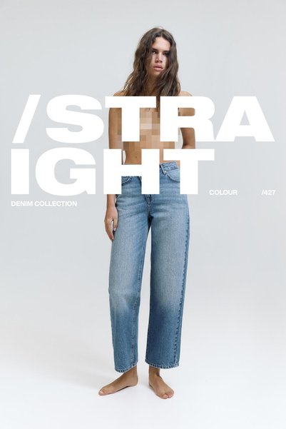 Cross-Waist Straight Fit Jeans