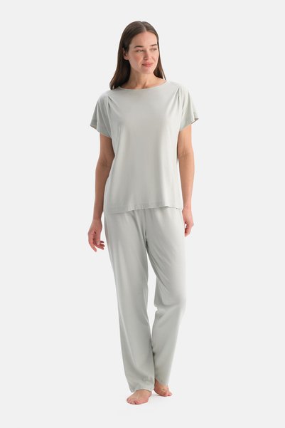 Ada Çayı Basic Combed Cotton Modal T-Shirt Pants Set