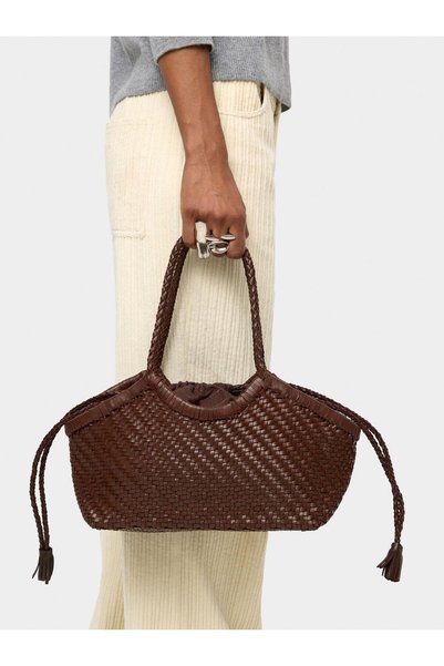 Braided Leather Tote Bag