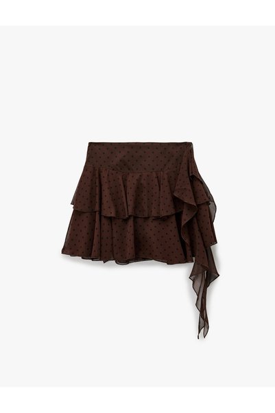 Women's Skirt 6Wak70136Uw Brown Patterned