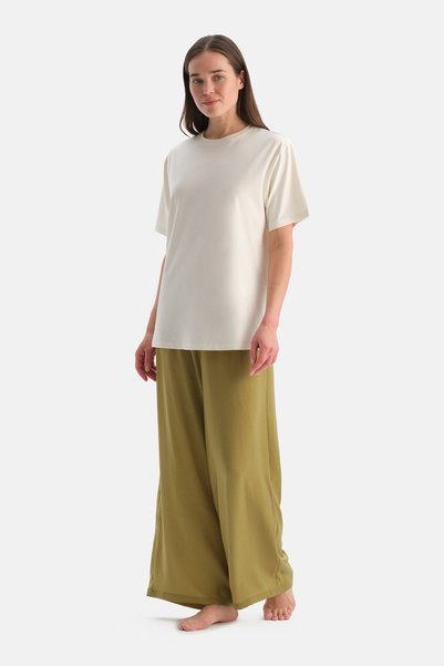Oil Green Woven Trousers