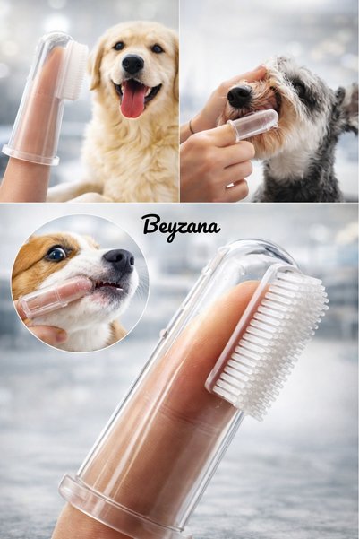 Silicone Cat and Dog Toothbrush Pet Dental Care Brush Soft with Storage Box