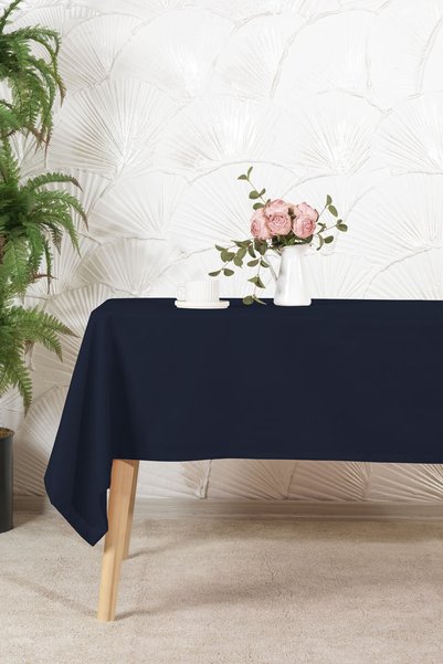 Soft Velvet Tablecloth Rectangular (150X220 cm) Navy Blue