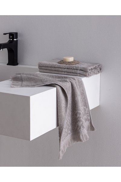 Amande 4-Pack 100% Cotton Hand Towels - Gray - 30X45 cm